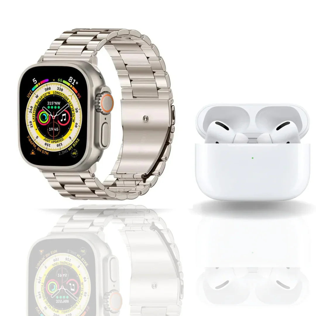 i20 Ultra Max Smart Watch + AirPods + 7 Straps (10 in 1 Set) Combo Pack | 30% OFF for Today Only